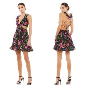 MAC DUGGAL Cut-out Ruffle Dress